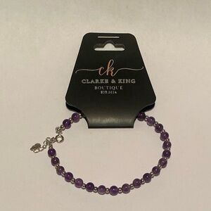 New 925 Sterling Silver Amethyst Bracelet